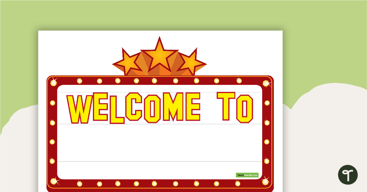 Class Welcome Sign – Hollywood Stars teaching resource