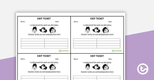editable exit tickets template teach starter