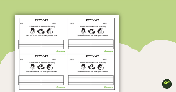 Editable Exit Tickets – Template teaching resource