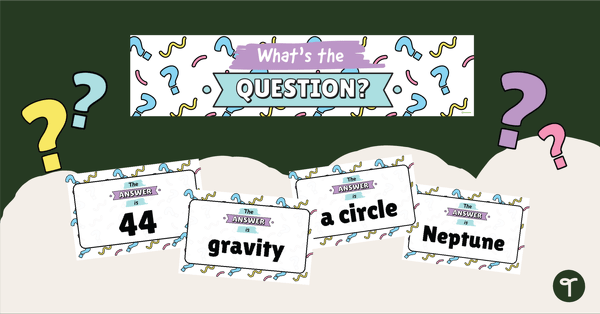 Go to What's the Question? - Interactive Bulletin Board Display (Primary Grades) teaching resource
