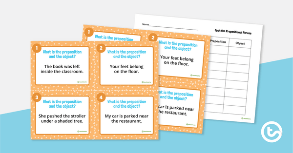 Go to Spot the Prepositional Phrase – Task Cards teaching resource