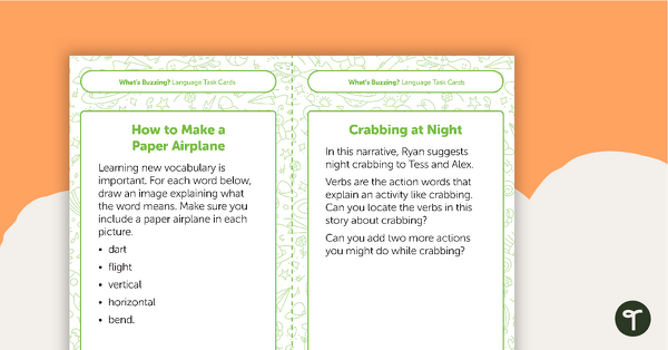 Grade 2 Magazine - "What's Buzzing?" (Issue 1) Task Cards teaching resource