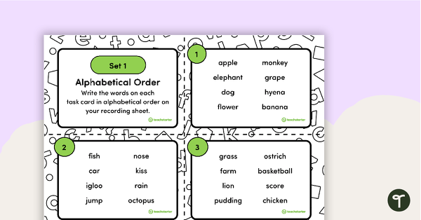 Go to Alphabetical Order Task Cards – Set 1 teaching resource