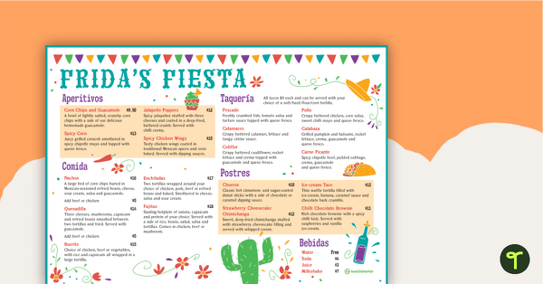 Go to Frida's Fiesta Stimulus – Task Cards teaching resource
