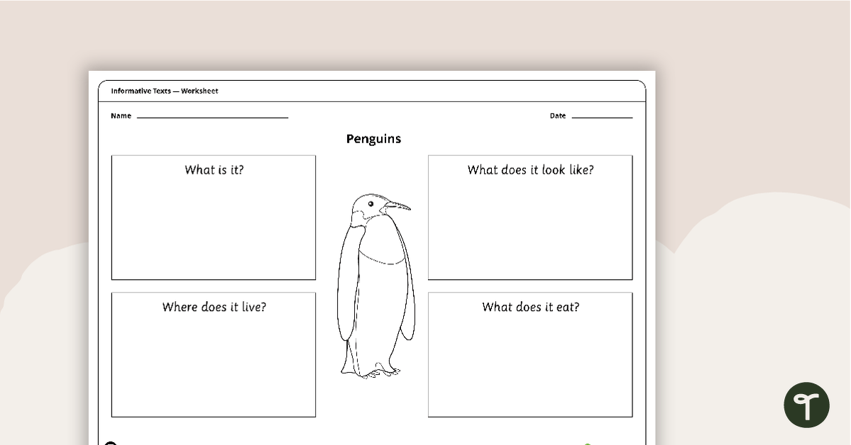 Informative Text Structure - Sorting Activity (Penguins) teaching resource