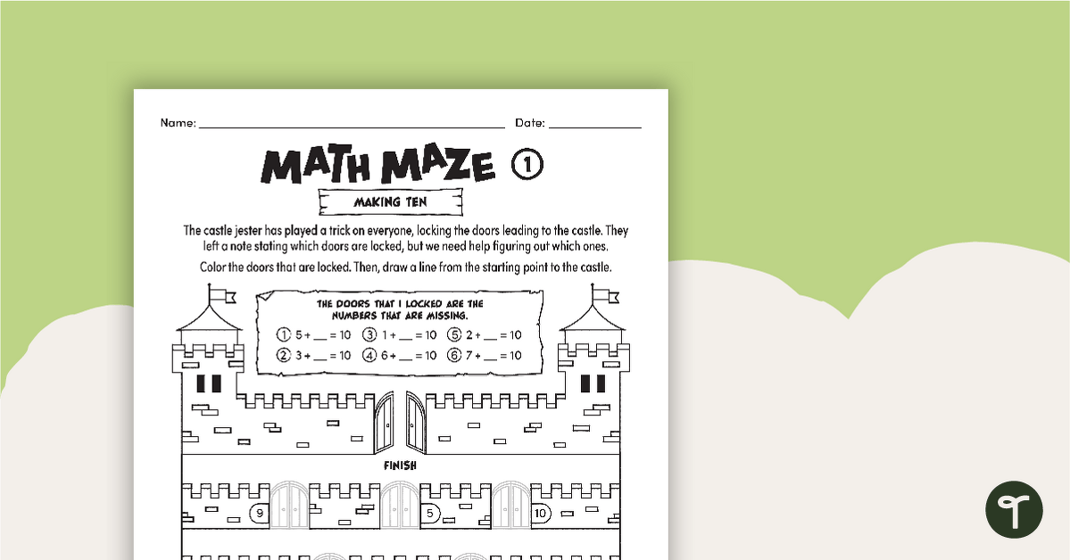 Math Mazes – Making Ten teaching resource