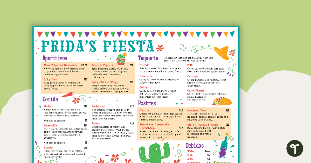 Preview image for Frida's Fiesta Stimulus – Task Cards - teaching resource
