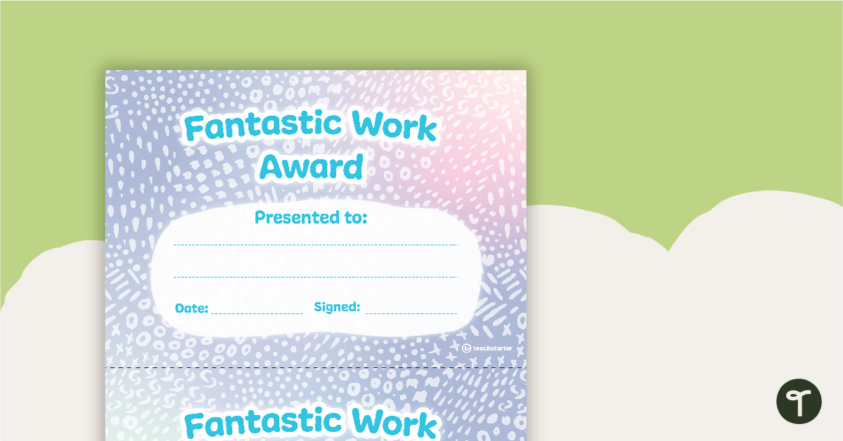 Preview image for Pastel Dreams – Award Certificate - teaching resource