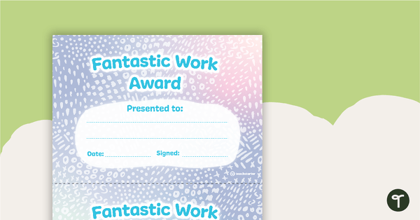 Pastel Dreams – Award Certificate teaching resource