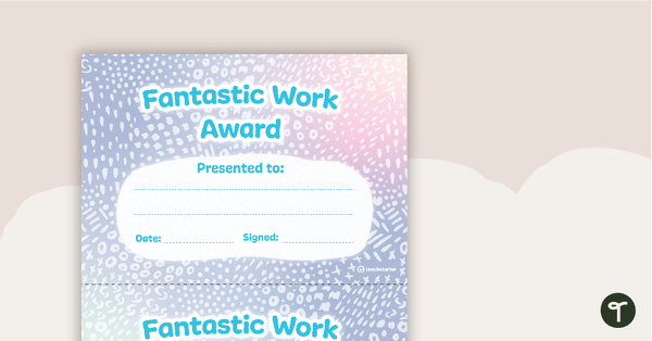 Go to Pastel Dreams – Award Certificate teaching resource