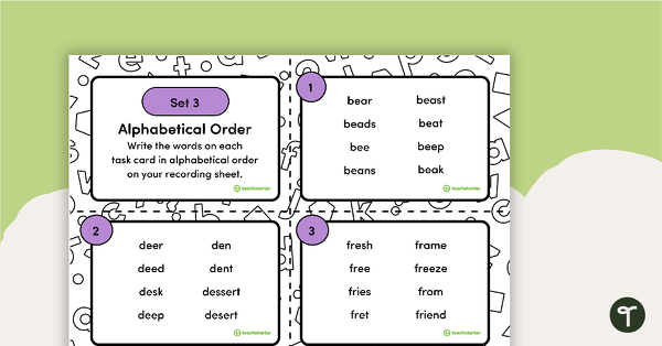 Image of Alphabetical Order Task Cards – Set 3