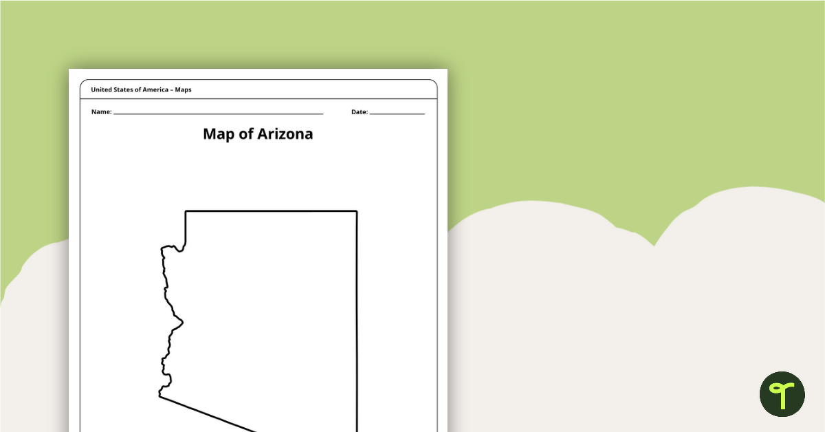 Map of Arizona Template teaching resource