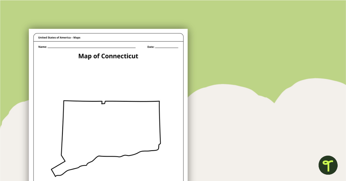 Map of Connecticut Template teaching resource