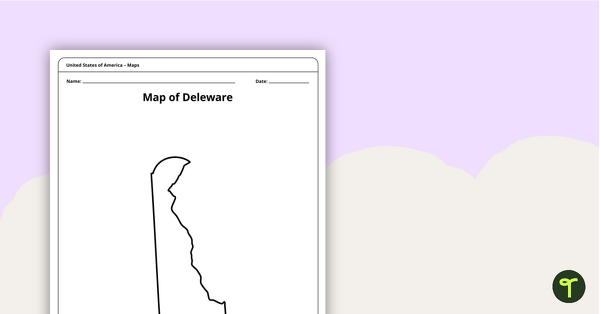 Go to Map of Delaware Template teaching resource