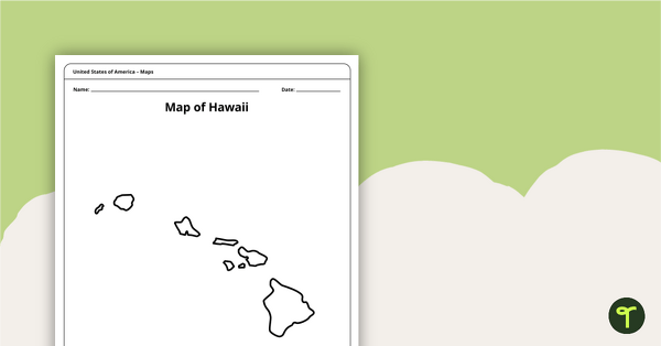 Map of Hawaii Template teaching resource