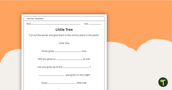 Little Tree (Poem) – Worksheet teaching resource