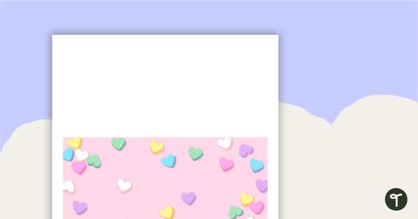Preview image for Digital Learning Background for Teachers - Candy Hearts - teaching resource