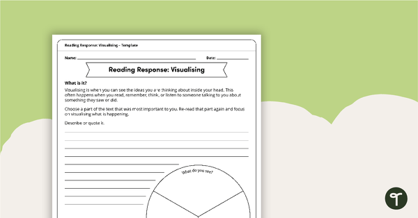 Preview image for Reading Response Visualising – Template - teaching resource
