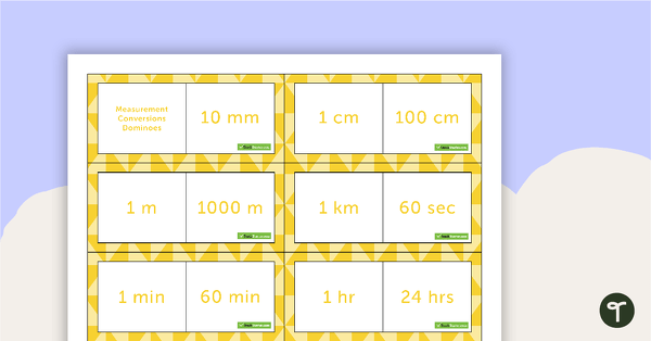 Preview image for Metric Measurement Conversions Dominoes - teaching resource