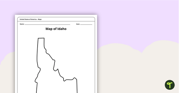 Go to Map of Idaho Template teaching resource