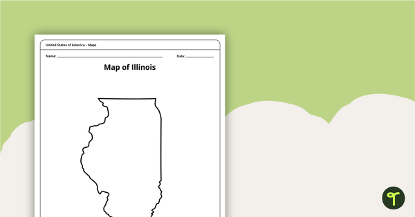 伊利诺斯州的轮廓——空白地图教学资源