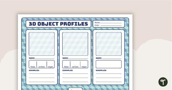 Go to 3D Object Profiles – Template teaching resource