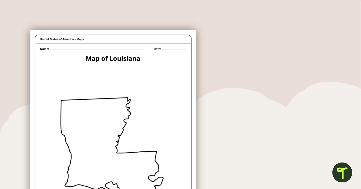Map of Louisiana Template