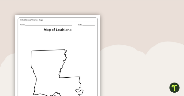 Go to Map of Louisiana Template teaching resource