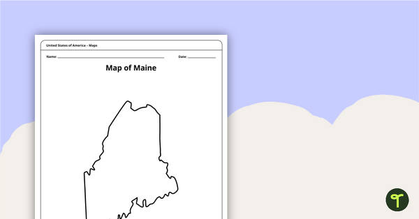 Preview image for Map of Maine Template - teaching resource