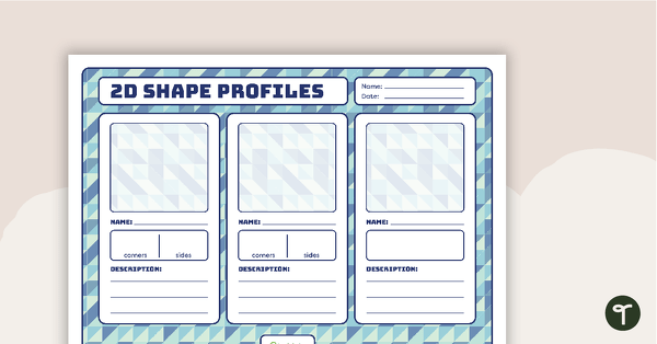 2D Shape Profiles – Template teaching resource