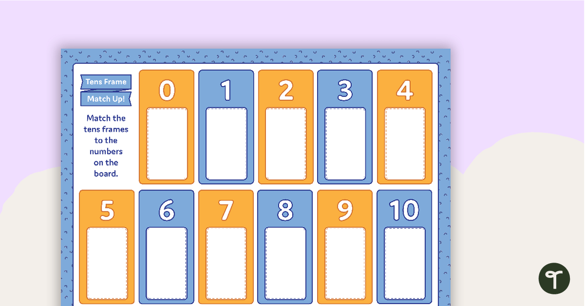 Tens Frame Match-Up Game teaching resource