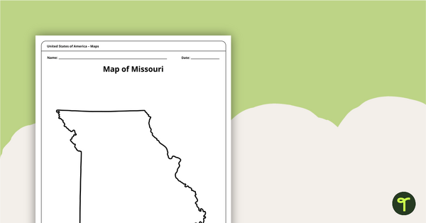 Preview image for Map of Missouri Template - teaching resource