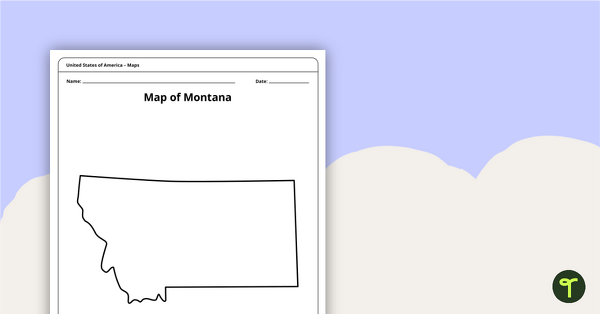 Blank Map of Montana Template teaching resource