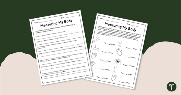 Image of Measuring My Body – Length Worksheet