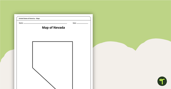 Map of Nevada Template teaching resource