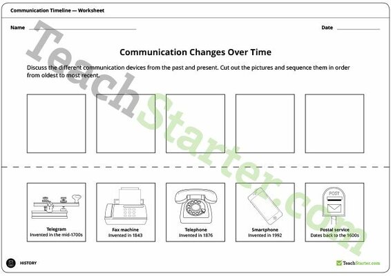 Communication Changes Over Time Worksheet teaching resource