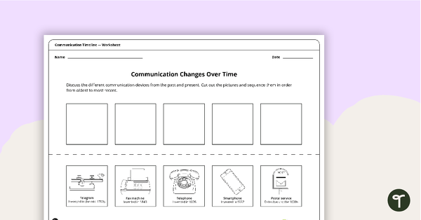 Preview image for Communication Changes Over Time Worksheet - teaching resource