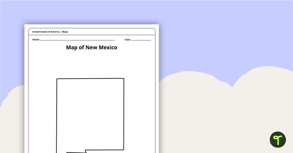 Preview image for Map of New Mexico Template - teaching resource