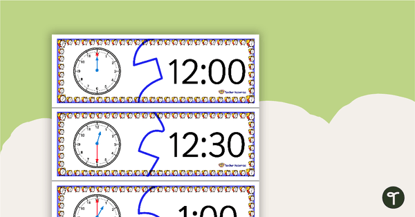 Go to Telling Time Puzzle - Half-Hour teaching resource