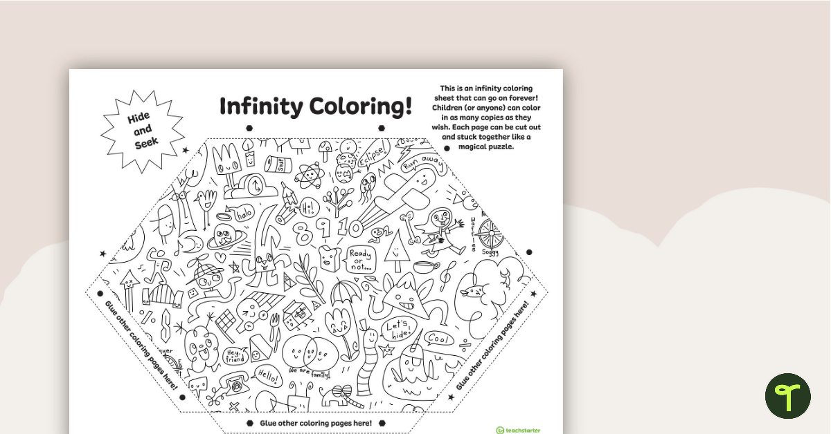 Infinity Coloring Sheet Template teaching resource