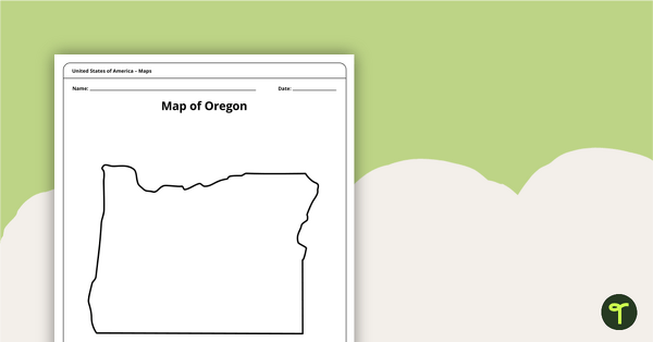 Preview image for Map of Oregon Template - teaching resource