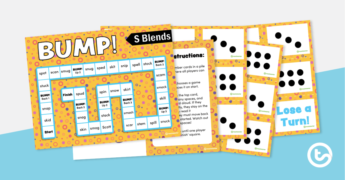 BUMP! S Blends - Board Game teaching resource