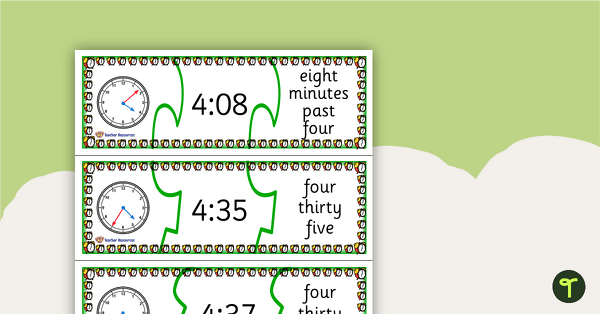 Telling Time Puzzle - To the Minute teaching resource