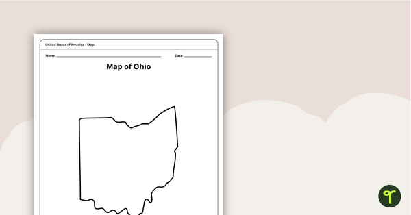 Preview image for Map of Ohio Template - teaching resource