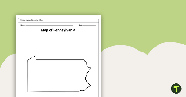 Map of Pennsylvania Template teaching resource