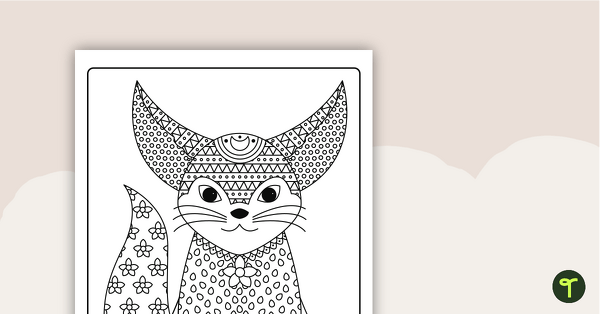 Image of Fox Mindful Colouring Sheet