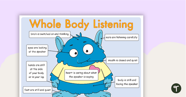 Preview image for Whole Body Listening Poster and Matching Worksheet - teaching resource