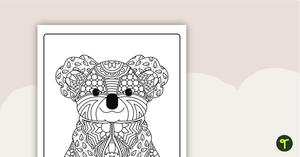 Image of Koala Mindful Colouring Sheet