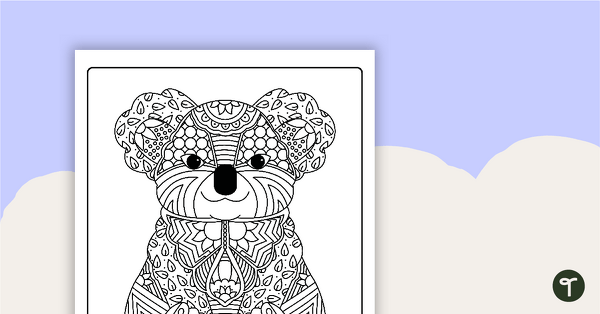 Go to Koala Mindful Coloring Sheet teaching resource