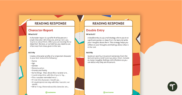 Go to Reading Response Journal Task Cards teaching resource